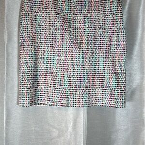 Etcetera Tweed Skirt Multi Color Geometric Pattern Size 6